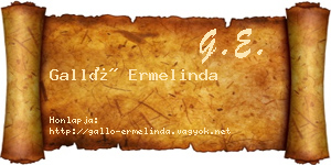 Galló Ermelinda névjegykártya